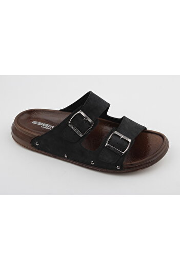 Esem Pu Roller Double Buckle Slippers