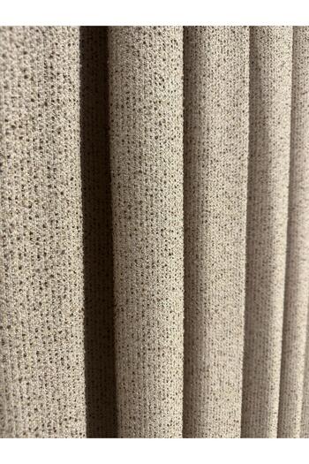 Erdoğanlar Koza Bohemian Fabric Beige/Milk Coffee Background Curtain 1/3 Tight Pleated