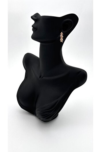 ELİOSA Zircon Triangle Detail Tarnish-Free (Xupıng) Gold Steel Earrings