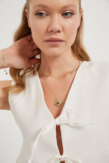 Arma Life Women's Front Tie Linen Look White Crop Vest