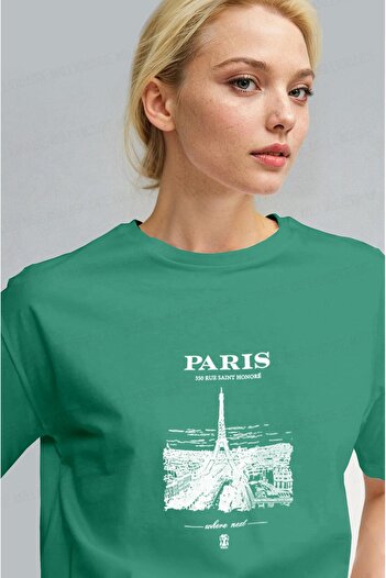 Millionaire Women's Bntn Green Paris Regular Fit Regular Fit T-Shirt