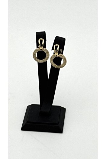 ELİOSA Zircon Gold Round (Xuping) Non-Tarnish Steel Earrings