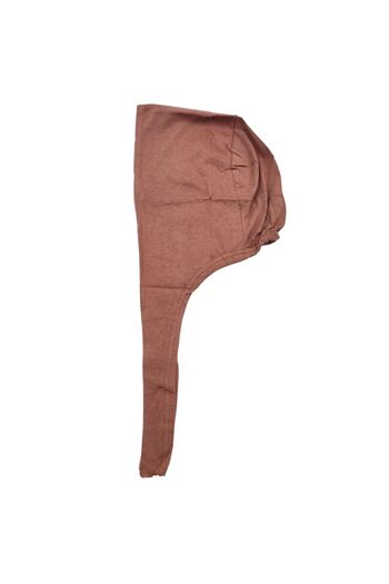 PAKER GİYİM Women's Dark Brick Color Seamless Lace-Up Combed Cotton Hijab Bonnet