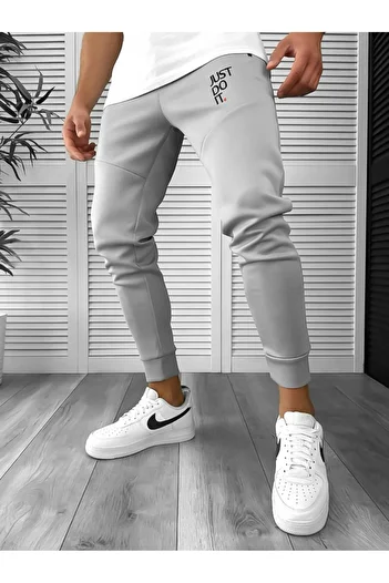 dehaine Men's Track Pants, Slim Fit, Just, 12616, Grey