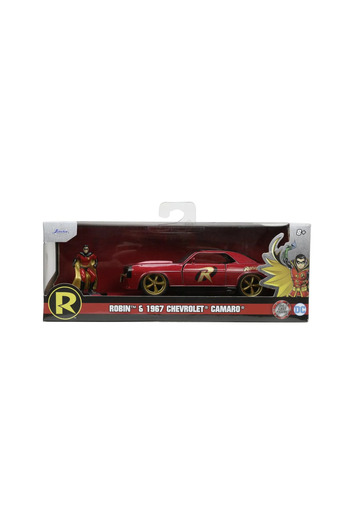 Simba JADA BATMAN ROBIN FIGURINE SET AND 1967 CHEVROLET CAMARO METAL CAR 1:32 SCALE
