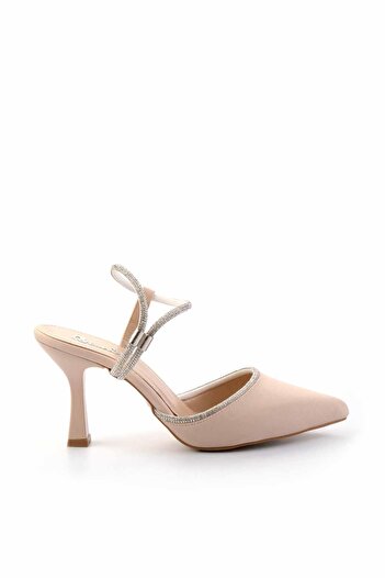 Bambi Matte Beige Satin Women's Evening Dress Shoes01419062938