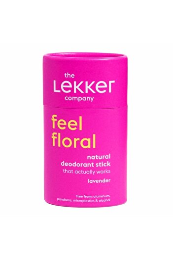 LEKKER Deodorant stick Lekker, vegan, aluminum-free, Feel Floral Lavender 40g (Zero Plastic)