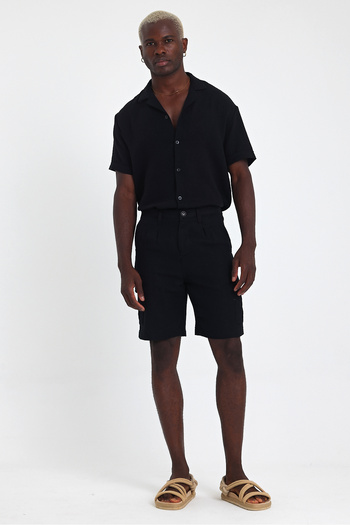 İLKCET MODA Cargo Pocket Muslin Linen Men's Shorts