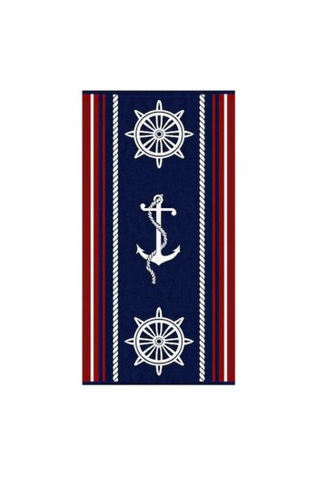 BREZIUM Beach Towel Made of Cotton, Perfect for Sea and Pool, Navy Blue, 150x75 cm, BREZIUM