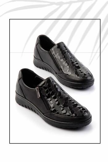 Bambi Black Black Leather Women's Casual Shoes K01331057003