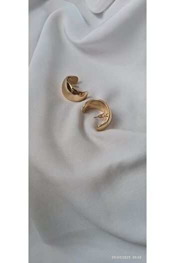 ARİ TAKI Steel Design Earrings Gold