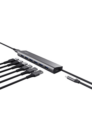 Trust Hub-uri USB Hub Trust Halyx 7xUSB 3.2 Gen1, gri