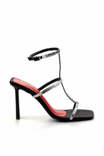 Bambi Black Lame Women's Classic Heeled Shoes K05209520038