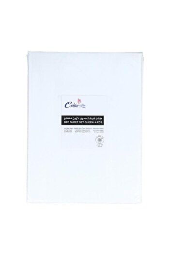 Generic Celia 4-Piece Superior Quality Elegant Bedsheet Set White Queen NH2209