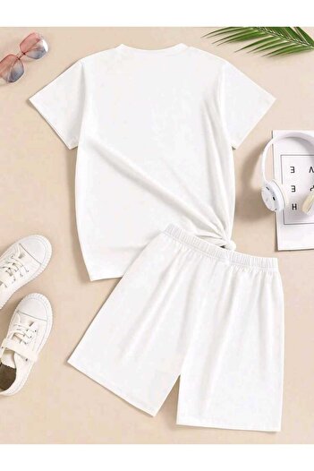 Renna Mood Girl/Boy Demure Printed Shorts-Tshirt Set