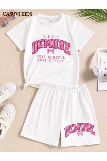 Renna Mood Girl/Boy Demure Printed Shorts-Tshirt Set