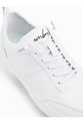 OMBRE Einfarbige Herrenschuhe im Sportstil mit Nähten - weiß V1 OM-FOCS-0159 41
