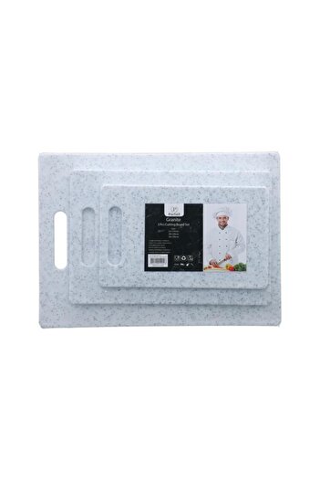 Generic PARFAIT 3-Piece Cutting Board Set White and Grey K-801+802+803W