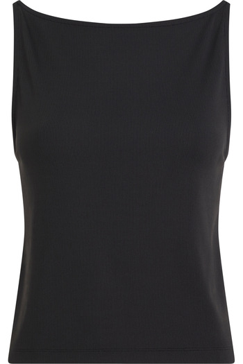 Calvin Klein Women Black Logo Elastic Open Back Top