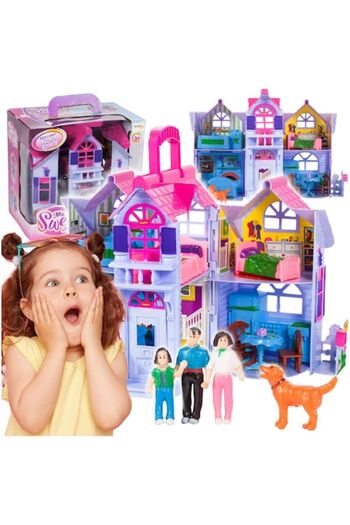 Smart Vibe Dollhouse, FamilyHome, KinderVibe™, with 4 Figures, 6 Rooms, Furniture and Accessories Included