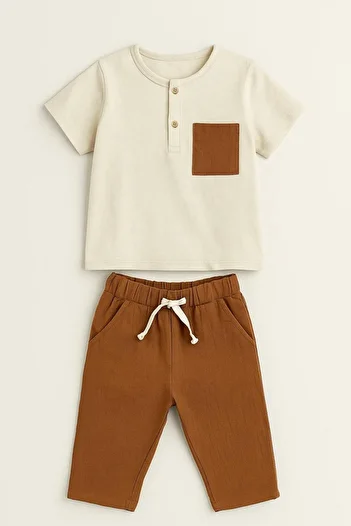 LUESS Boy's Cotton Trouser Suit with Front Pocket (3-4 Years 8-9 Years)