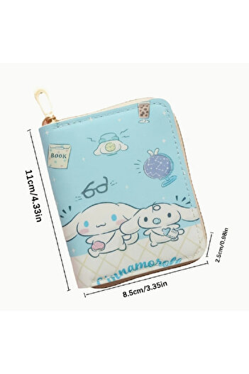 Kaptan Mavi Kuromi, Cinnamoroll, MyMelody, Pompompurin, Pochacco Karakter Desenli Çocuk Cüzdan