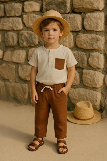 LUESS Boy's Cotton Trouser Suit with Front Pocket (3-4 Years 8-9 Years)