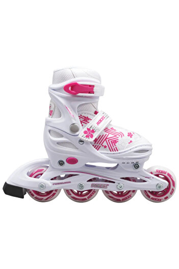 Roces Jokey Girl 3 White Pink Adjustable Children's Skates-30-33
