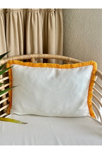 Decamor home White Throw Pillow Cover with Tassels