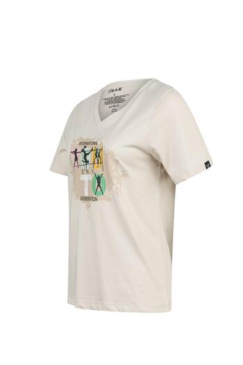 2AS Alone Printed V-Neck Women's T-Shirt 403