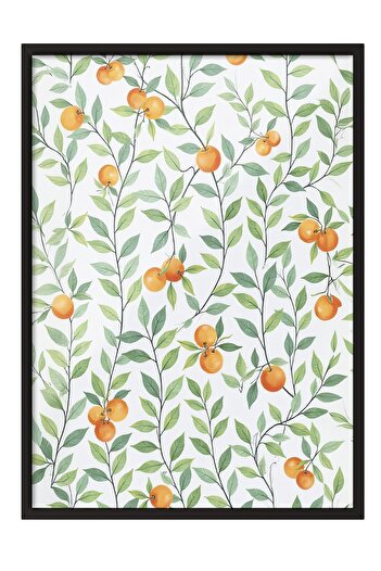 Postifull Black Framed Poster, Oranges, Illustration, Orange Color Poster, Summer Selection 2025, No:109539