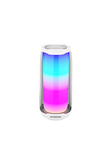 EMESZON Portable speaker RGB 360 LED Pulse 5, EMESZON®, 20W, Bluetooth 4.0, Type C, Micro SD, Jack, white
