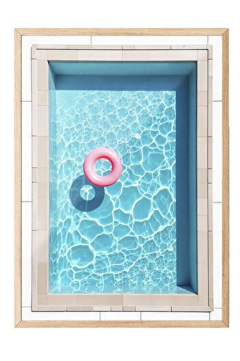 Postifull Wooden Framed Poster, Sea Ring, Photo, Blue Color Poster, 2025 Summer Selection, No:109588
