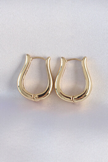 Toptan Bulurum Brass Gold Color Hollow Rose Earrings