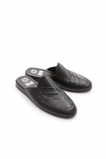 DGN Men's Leather Groom Slippers