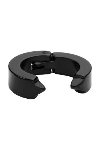 Toptan Bulurum Men's Earring 1 Piece Black Steel Pinched Earring Stainless Steel Black Earring