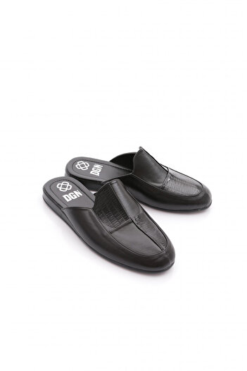 DGN Men's Leather Groom Slippers