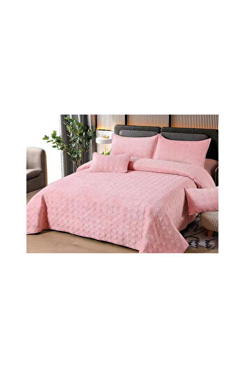 OEM Quilted velvet blanket, 5 pieces, double bed, 220x240 cm, CC16