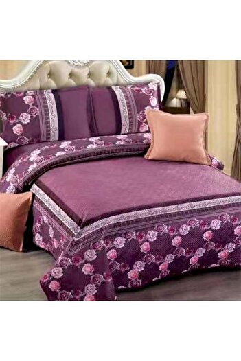 OEM Quilted velvet blanket, with pattern, 5 pieces, double bed, 230x250 cm, CM15