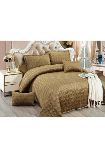 OEM Quilted velvet blanket, 5 pieces, double bed, 220x240 cm, CC08