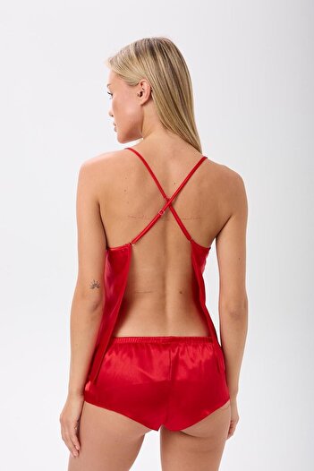 İNKO İÇ GİYİM Satin Adjustable Backless Pajama Set