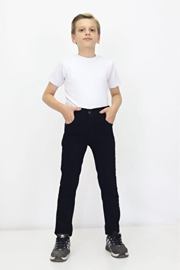RAPİDO LİFE Erkek Çocuk Kot Pantolon Yüksek Bel Düz Paça Rahat Kalıp Unisex Jeans