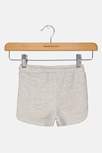 Fox Toddlers Girl Mettalic Drawstring Basic Shorts, Light Grey