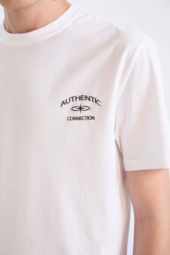 DeFacto Men's T-Shirt D5561Ax/Wt34 White