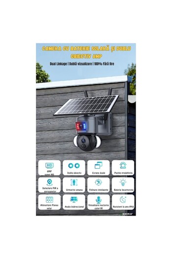 goBERA Ultra HD 3MP+3MP Wifi surveillance camera, 6W solar panel included, IP 66, battery
