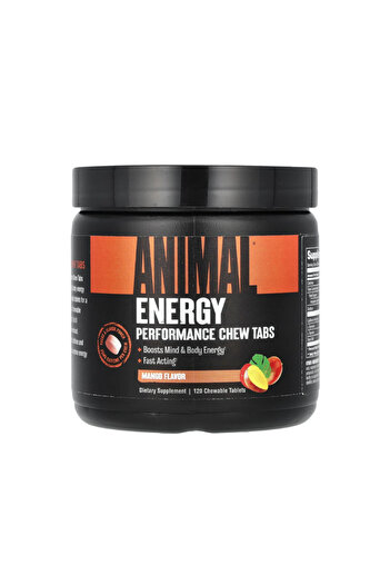 Universal Nutrition Animal Energy Chews, Fast Acting Energy with Caffeine, Pre Workout , Chews Format, Mango, 120 Count