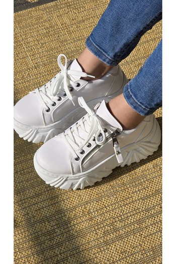 Melinta Shoes Melinta Women's Sneakers Lace-Up Wedge Sole Sports Shoes