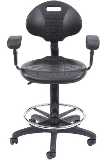 rexa Modern Polyurethane Task Chair with Arms in Black