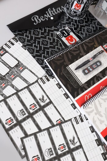 Beşiktaş New Season Licensed Eagle/Eagle School, Full Stationery School Set with Thermos Lunch and Pencil Bag