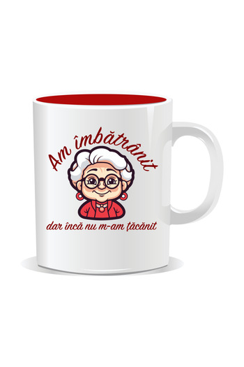 OEM Personalized mug with funny message, I'm old but not stupid yet - Red interior
